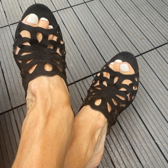 Charles By Charles David Cork Black Wedge Mules - Picture 3 of 10